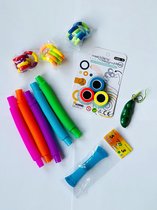Fidget Toy Speelgoed Set 13 stuks Pakket - Magnetische Ringen Fidget Tubes Mesh Marble Twist Pea Popper