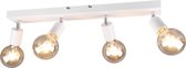 LED Plafondspot - Trion Zuncka - E27 Fitting - 4-lichts - Rechthoek - Mat Wit - Aluminium
