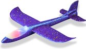 Vliegtuig Speelgoed met LED - Zweefvliegtuig - EXTRA GROOT - Vliegers Kinderen - Paars