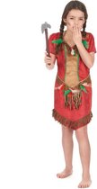 "Rood indianenkostuum voor meisjes - Verkleedkleding - 152/158"