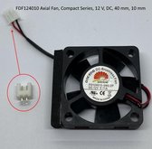 Cooler FDF124010 Axial Fan, Compact Series, 12 V, DC, 40 mm, 10 mm | behuizing Ventilator | 4 cm zwart