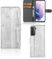 Telefoonhoesje Geschikt voor Samsung Galaxy S21 Plus Smartphonehoesje met naam White Wood