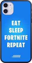 6F hoesje - geschikt voor iPhone 11 -  TPU Case - Fortnite - Eat Sleep Fortnite Repeat #ffffff