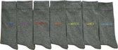 Multipack mannen sokken - effen grijs - 7 paar chaussettes - heren/homme maat 39/42