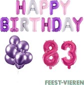83 jaar Verjaardag Versiering Ballon Pakket Pastel & Roze
