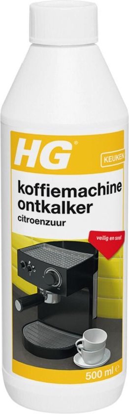 HG koffiemachine ontkalker citroenzuur - 500ml - zorgt voor een optimale koffiesmaak - voor 6x ontkalken cadeau geven