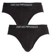 Emporio Armani Brief Slip 2-pack Sportonderbroek casual - Maat S  - Mannen - zwart