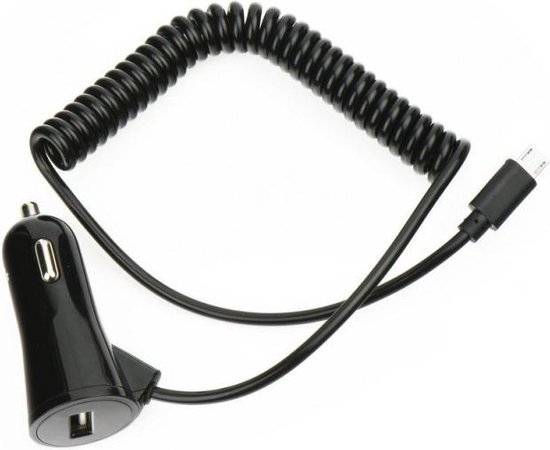 Smartphone auto oplader + extra usb poort met Micro usb spiraal kabel 3A |  bol.com