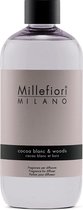 Millefiori Milano Navulling voor Geurstokjes 500 ml - Cocoa Blanc & Woods