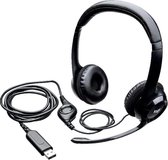 headset met microfoon - computer headset, USB, zwart for iPhone, PC, laptop, Skype, softphone, zakelijk callcenter kantoor, duidelijke chatten, ultracomfort