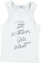 Crush denim off white top met studs - Maat 128