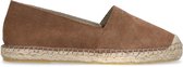 Manfield - Dames - Bruine suède espadrilles - Maat 39