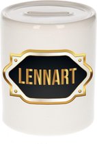 Lennart naam cadeau spaarpot met gouden embleem - kado verjaardag/ vaderdag/ pensioen/ geslaagd/ bedankt