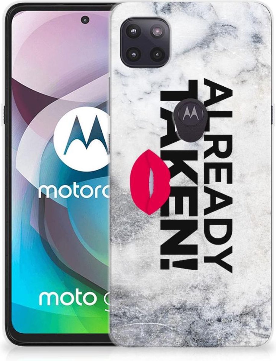 Motorola Moto G 5G Siliconen hoesje met naam Already Taken White