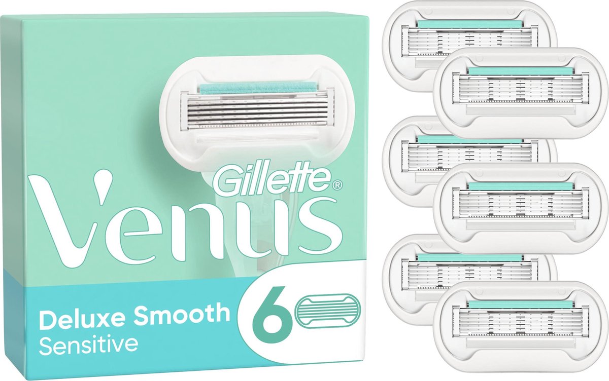 Gillette Venus Deluxe Smooth Sensitive Scheermesjes Voor Vrouwen - 6 Navulmesjes