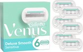 Bol.com Gillette Venus Deluxe Smooth Sensitive Scheermesjes Voor Vrouwen - 6 Navulmesjes aanbieding