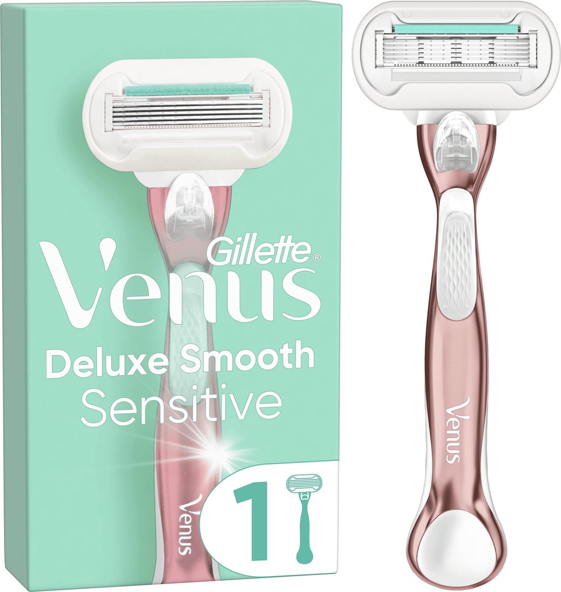 Gillette Venus Deluxe Smooth Sensitive RoseGold Scheersysteem Voor Vrouwen - Scheermes - Gillette Venus
