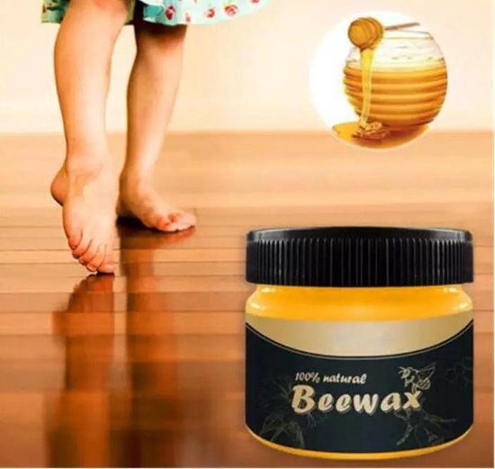 bol.com | Beewax™ Meubelwax + spons - Natuurlijke Bijenwas Pot 85 gr - Geurloos - Complete...