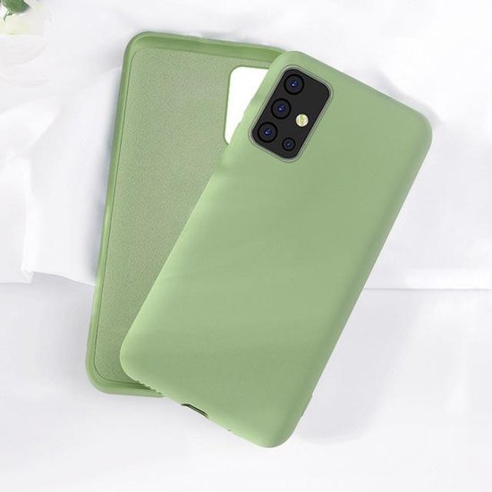 Samsung Galaxy A51 Back Cover Telefoonhoesje Groen Siliconen Hoesje