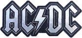 AC/DC Patch Cut-Out Foil Logo Zilverkleurig