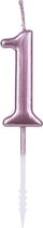 Verjaardagskaars Cijfer – happy birthday – rosé gold – cijfer 1