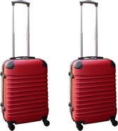 Travelerz kofferset 2 delige ABS handbagage koffers - met cijferslot - 39 liter - rood