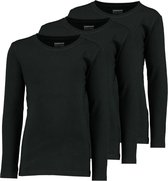 Zeeman kinder meisjes T-shirt lange mouw - zwart - maat 158/164 - 3 stuks
