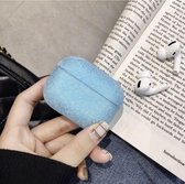 Apple AirPods PRO glitter hard case - blauw - Geschikt voor