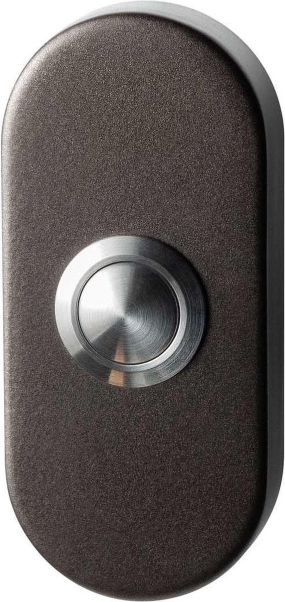 GPF9827.A1.1104 deurbel met RVS button ovaal 70x32x10 mm Dark blend