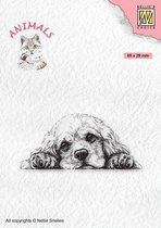 ANI022 Nellie Snellen Clearstamp Animals - dog Spaniel pup - hond liggend honden