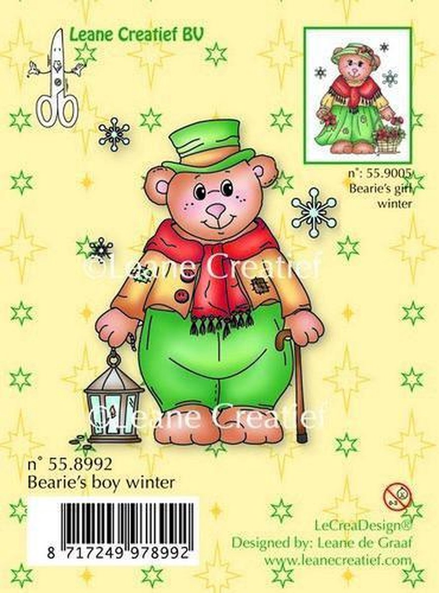 Leane Creatief - stempel Bearieメs boy winter 55.8992
