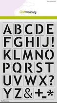 CraftEmotions stencil - alfabet basic A5 - H=27 milimeter