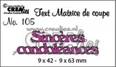 Crealies Snijmal Franse tekst no.105 Sincères