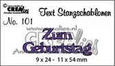 Crealies Snijmal Duitse tekst no.101 "Zum Geburtstag"