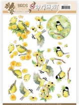 3D Pushout - Jeanine's Art - Birds and Flowers - Yellow birds