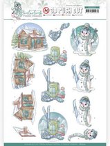 Ski - Wintertime 3D Push Out Sheet by Yvonne Creations