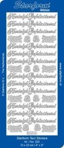 Starform Stickers Text NL: Hartelijk Gefeliciteerd 5 (10 PC) - Silver - 0225.002 - 10X23CM