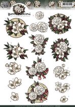 3D Knipvel - Yvonne Creations - White Christmas flowers