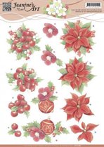 3D Knipvel - Jeanine's Art - Red Christmas Flowers