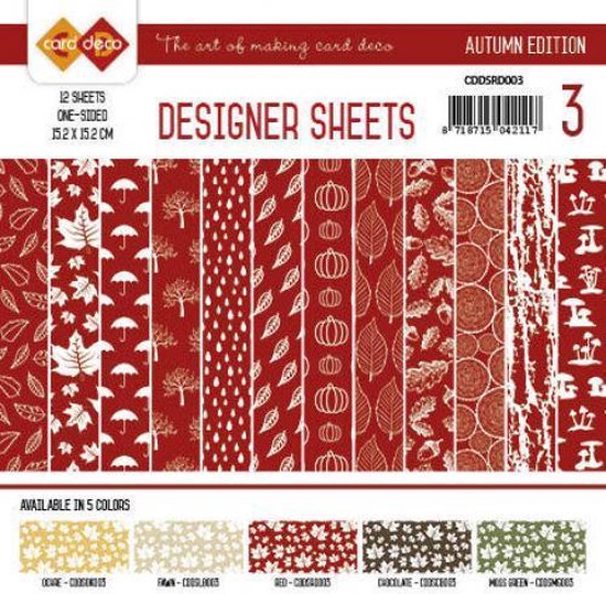 Card Deco - Designer Vellen -  Autumn Colors- Rood