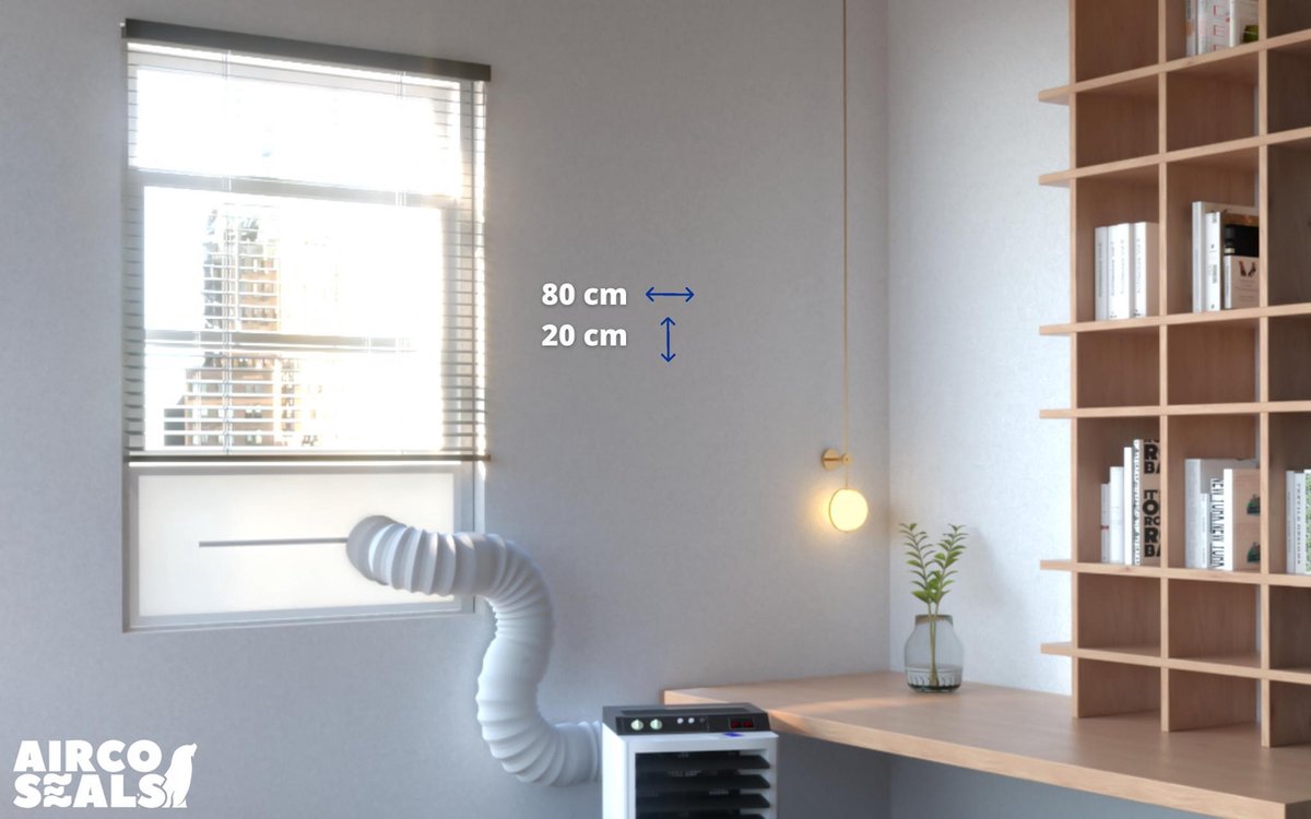 FDBW - Airco raamafdichtingskit - 80 x 20 cm - Geschikt voor Schuifraam
