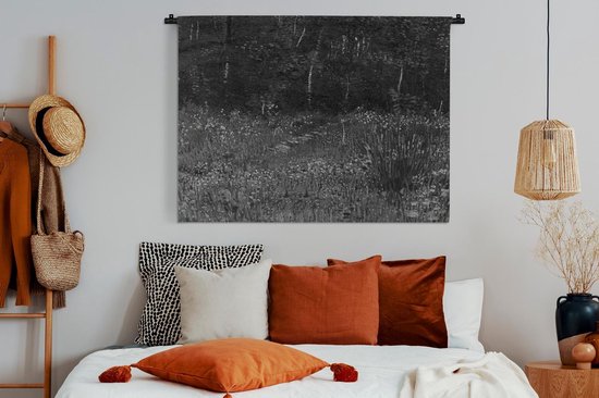 Tapisserie Vincent van Gogh - Représentation Zwart et blanc d'Asnières - Peinture de Vincent van Gogh Tapisserie coton 120x90 cm - Tapisserie avec photo