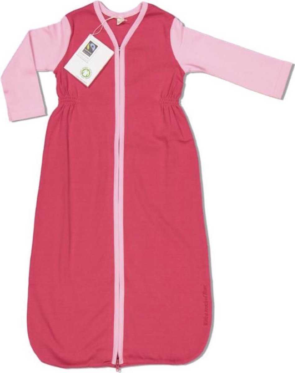 Duurzame slaapzak met mouwen 110 cm van With a touch of Rose – Fuchsia – Vanaf 21 maanden - Biologisch katoen – Fairtrade