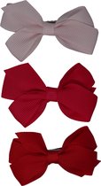 Jessidress Haarclips Meisjes Haarclip met Haarstrikjes - Rood