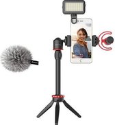Boya Smartphone Vlog Kit BY-VG350 met BY-MM1+ microfoon, LED-lamp, statief en telefoonhouder