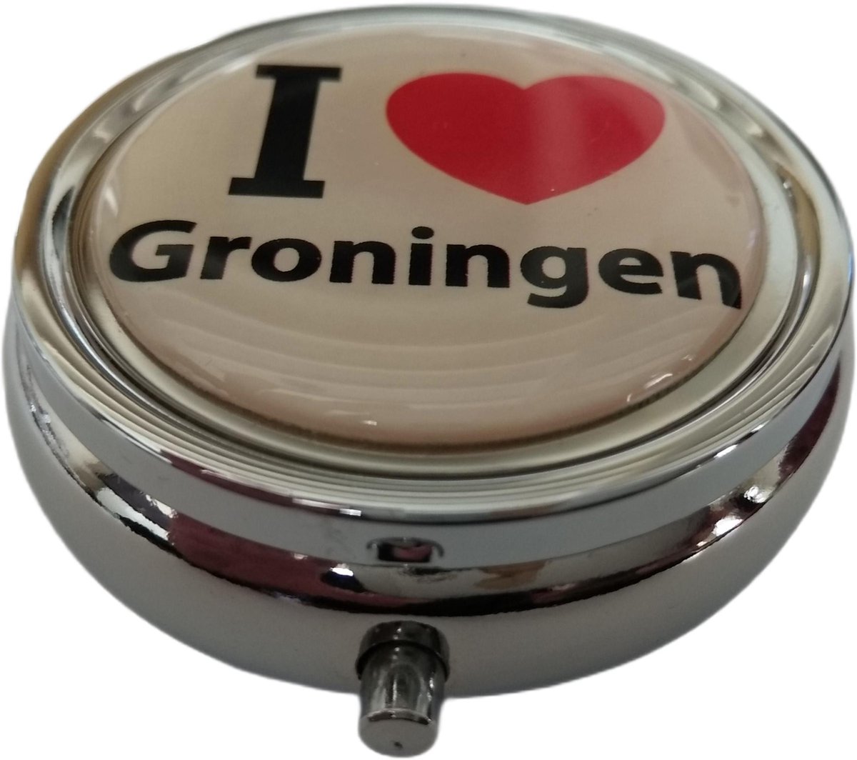 Pillendoosje I love Groningen met spiegeltje