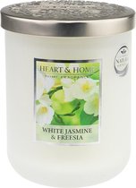 Heart & Home geurkaars in pot (groot) - White Jasmine & Freesia