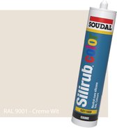 Siliconenkit Sanitair - Soudal - Keuken - Voor binnen & buiten - RAL 9001 Creme Wit - 300ml koker