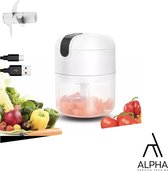 Mini Hakmolen - Mini Blender - Mini Foodprocessor- Hakmolen Electrisch - Compact - RVS - Waterbestendig - Antislip - Draadloos - ø 9,5 x 11,5 cm - Wit - Bekend van TikTok