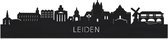 Skyline Leiden Zwart hout - 80 cm - Woondecoratie design - Wanddecoratie met LED verlichting